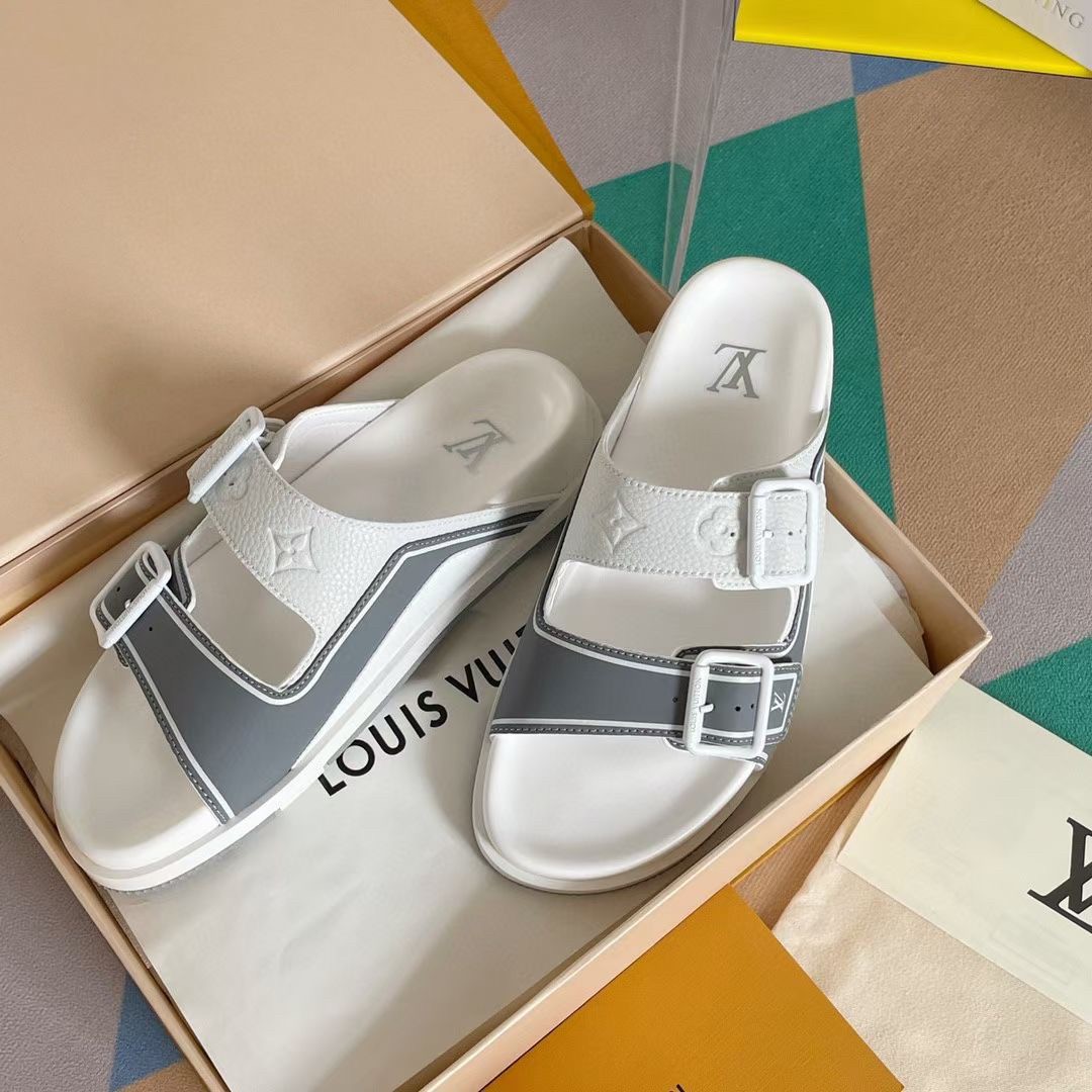 Louis Vuitton 2021 LV Trainer Mule Slides - White Sandals, Shoes