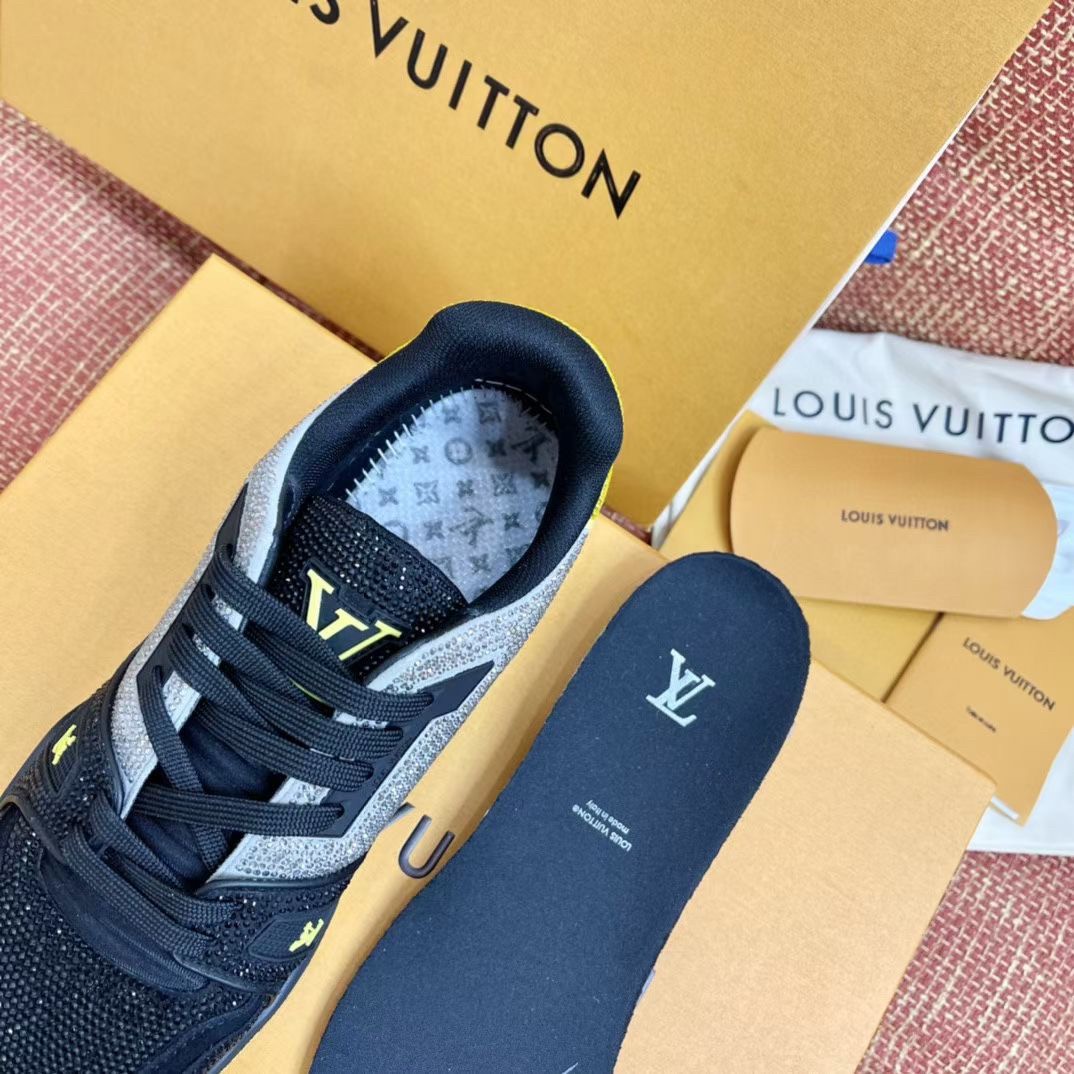 Replica Louis Vuitton LV Trainer Mules In Black Leather for Sale