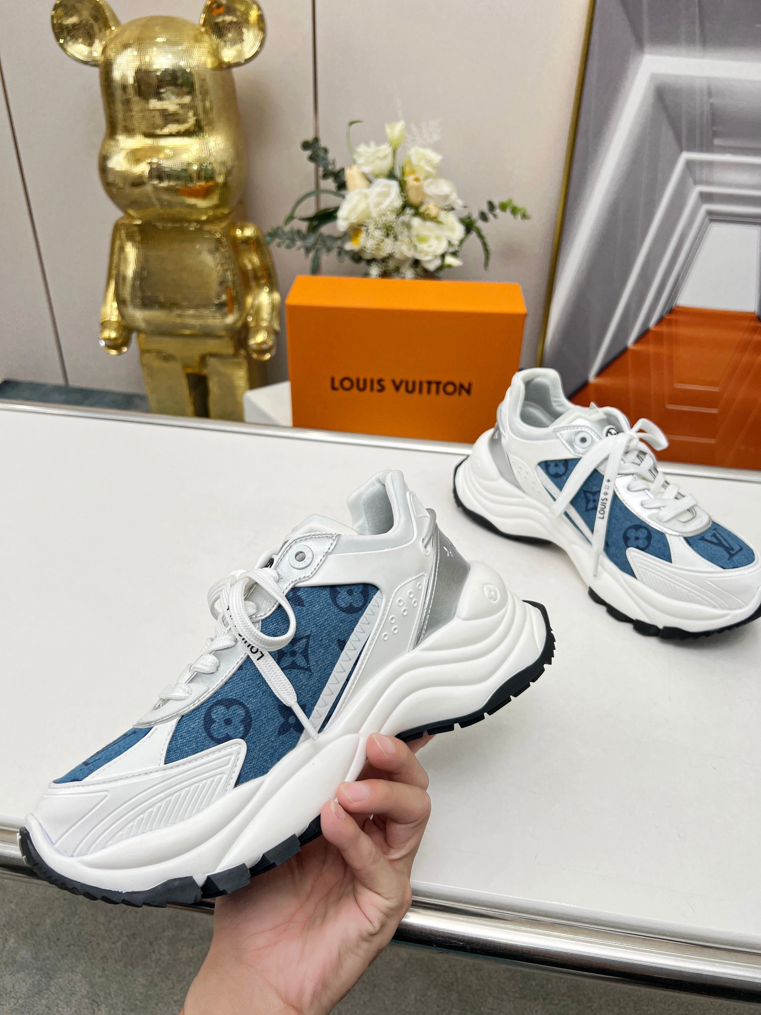 Louis Vuitton, Shoes, Louis Vuitton Monogram Denim Run Away Sneaker