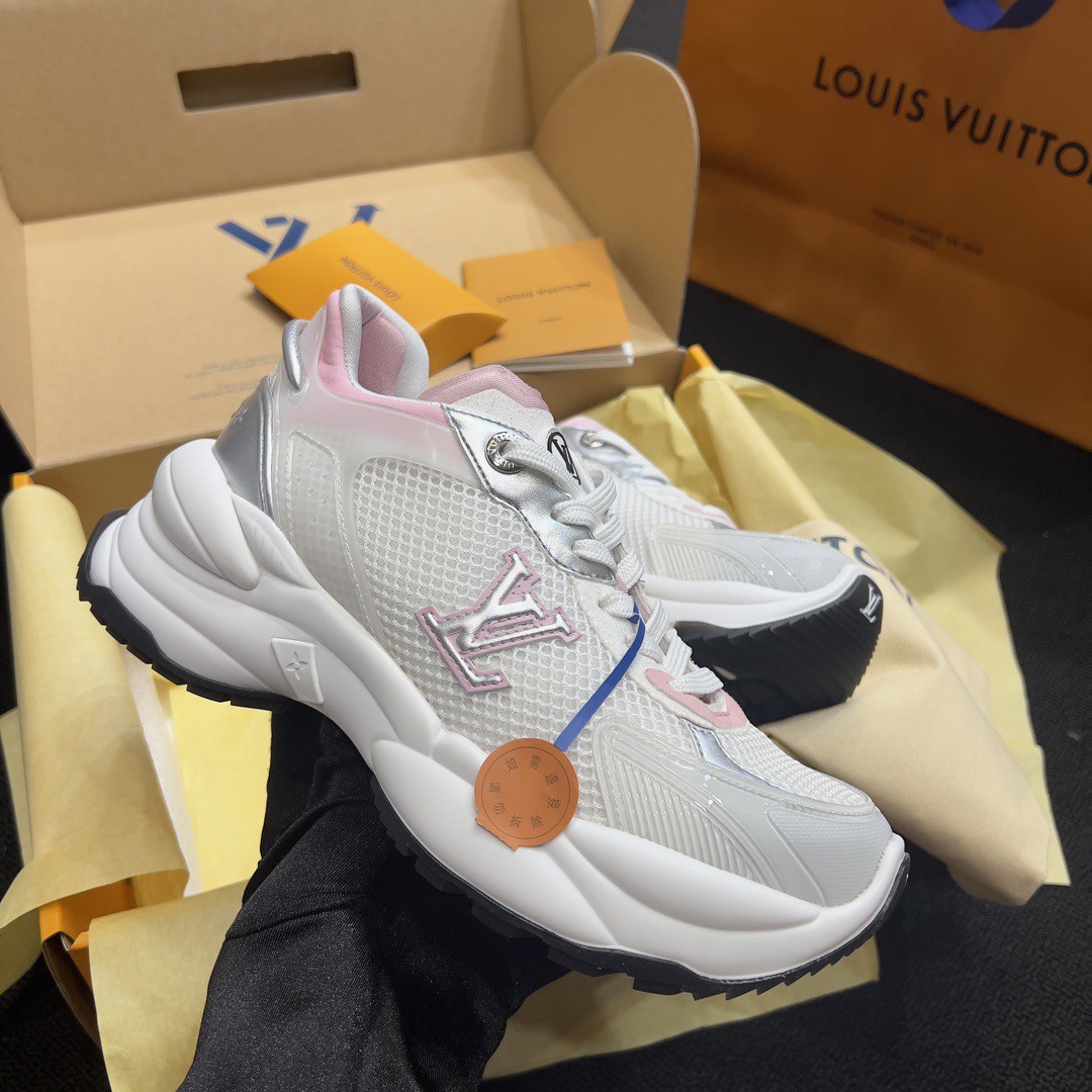 Replica Louis Vuitton Run 55 Sneakers In White Materials for Sale