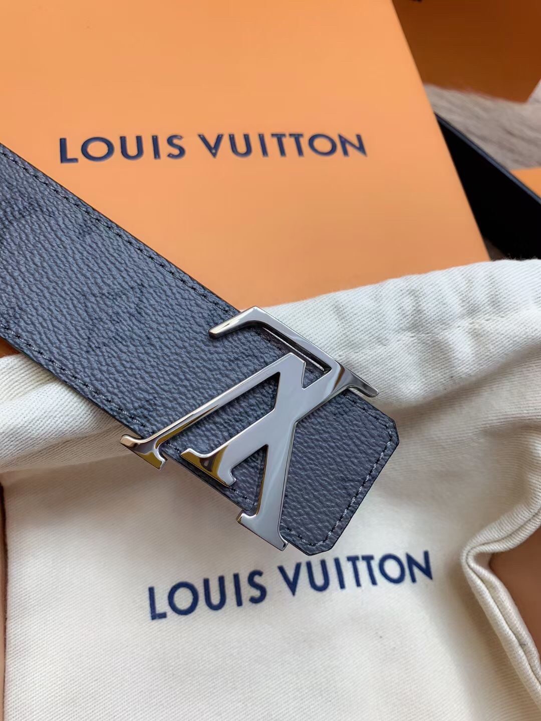 Louis Vuitton Damier Ebene Canvas LV Initiales Belt 100 CM Louis Vuitton