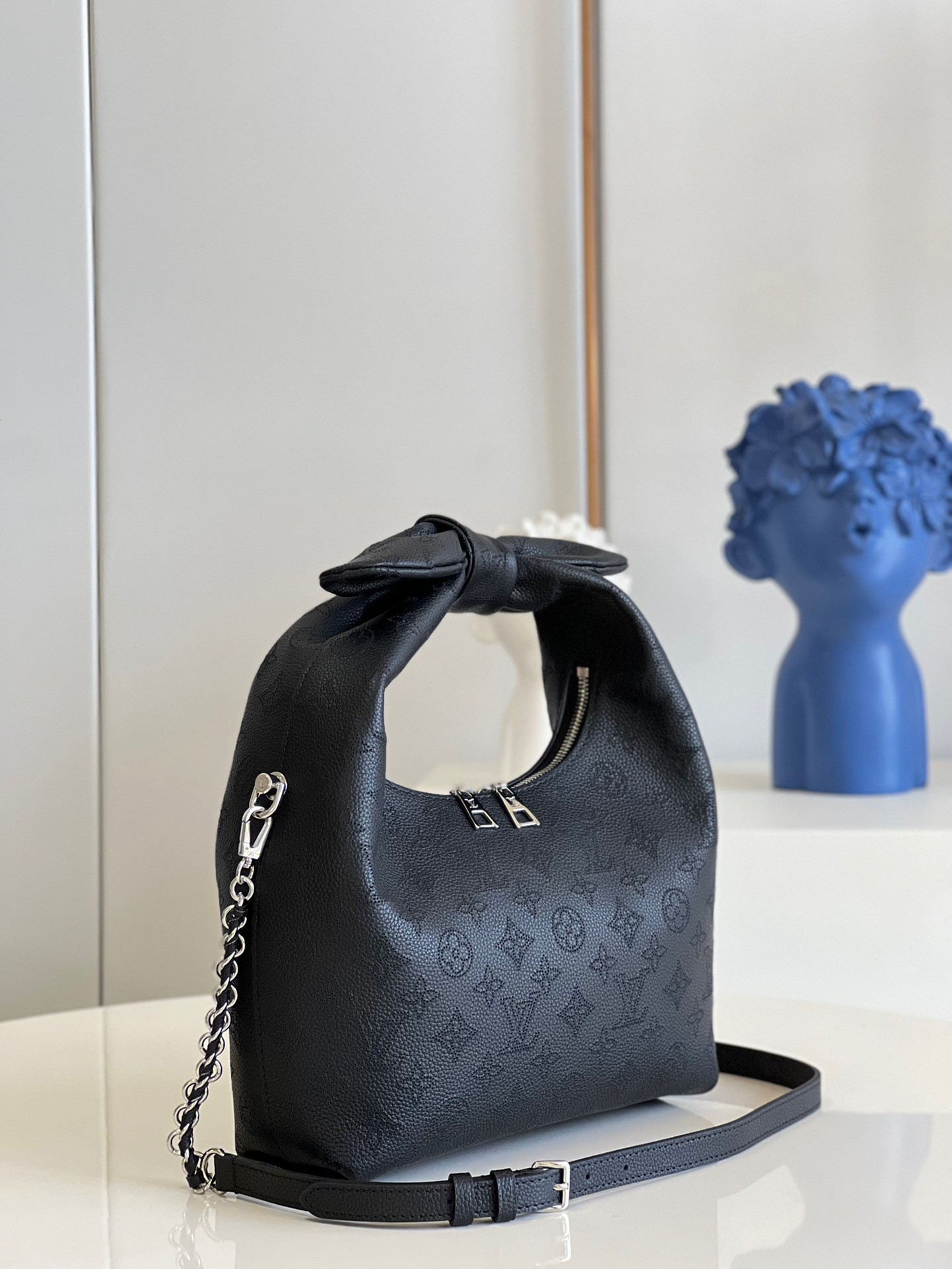 Replica Louis Vuitton Black Capucines PM Bag With Braided Handle