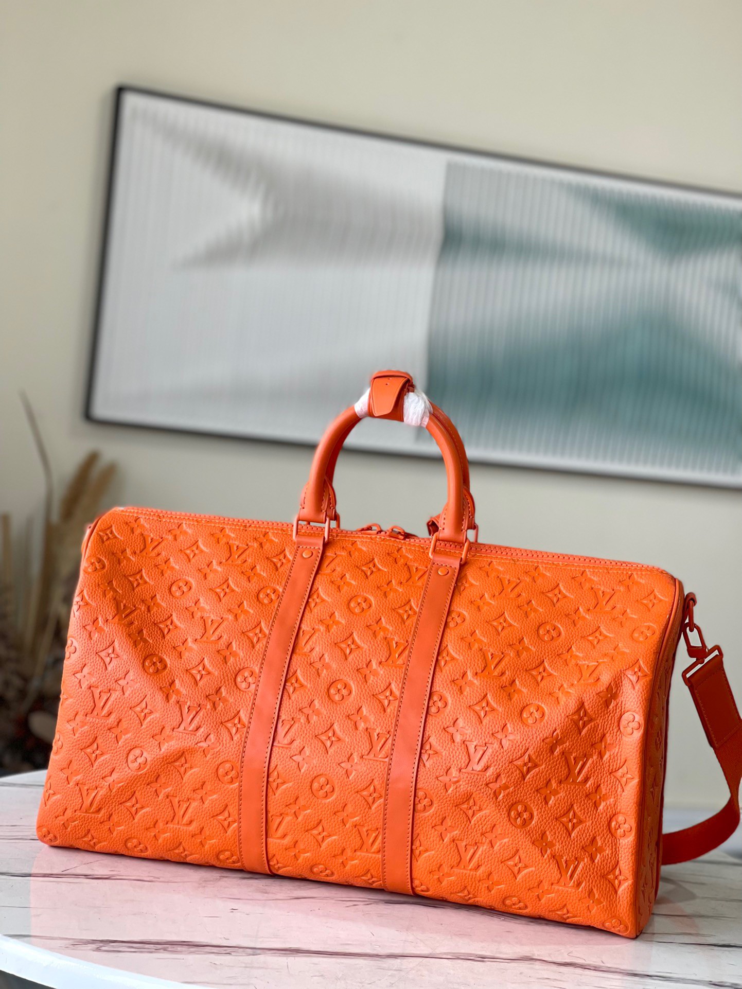 Louis Vuitton Keepall Bandouliere 50 Orange Monogram Leather