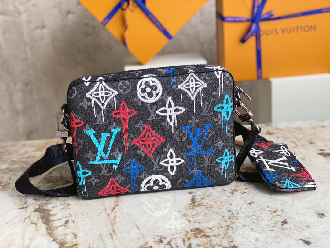Replica Louis Vuitton Archy Messenger MM Bag In LV Graffiti Canvas