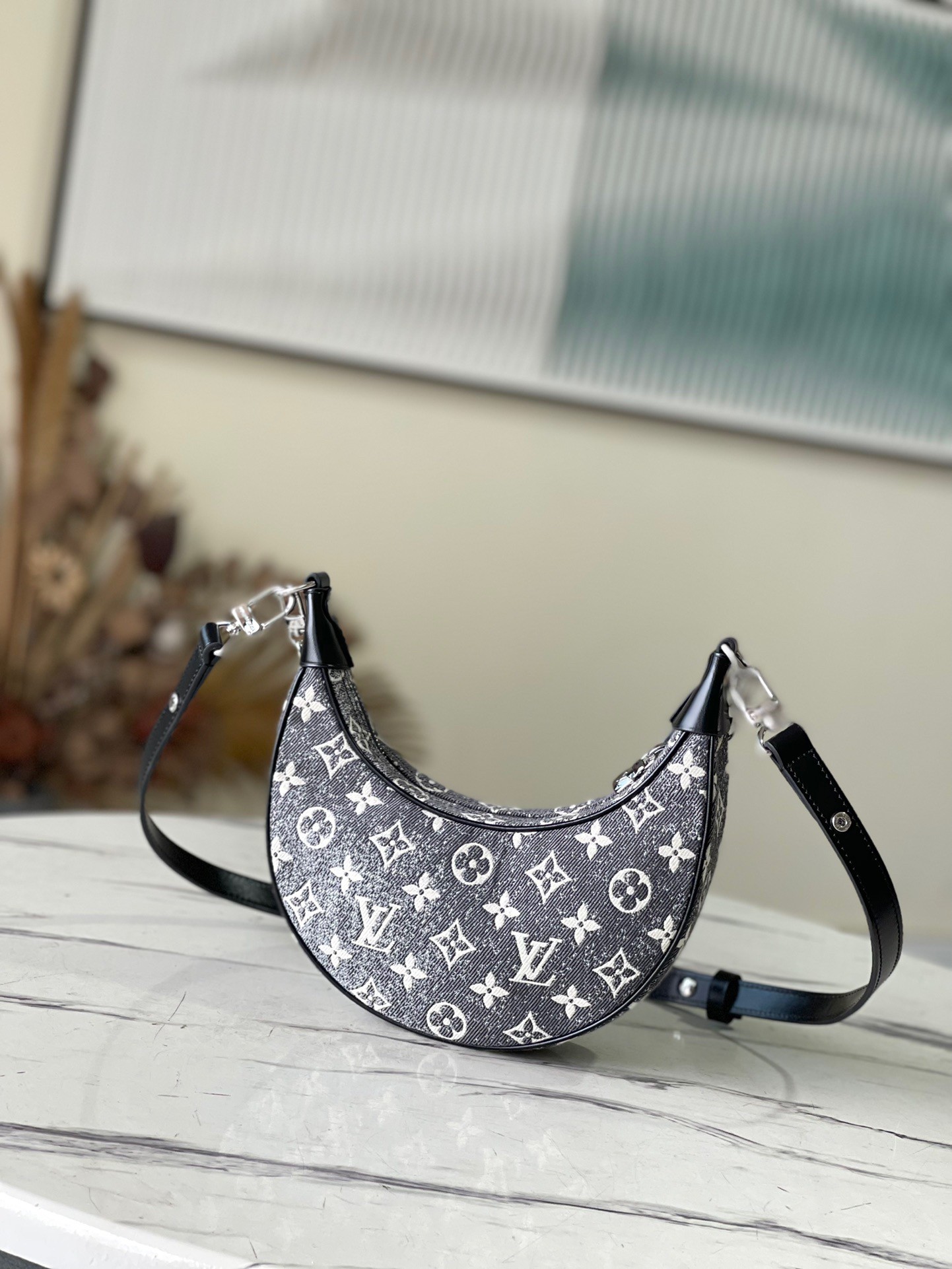 Louis Vuitton Denim Monogram Loop w/ Tags - Grey Shoulder Bags