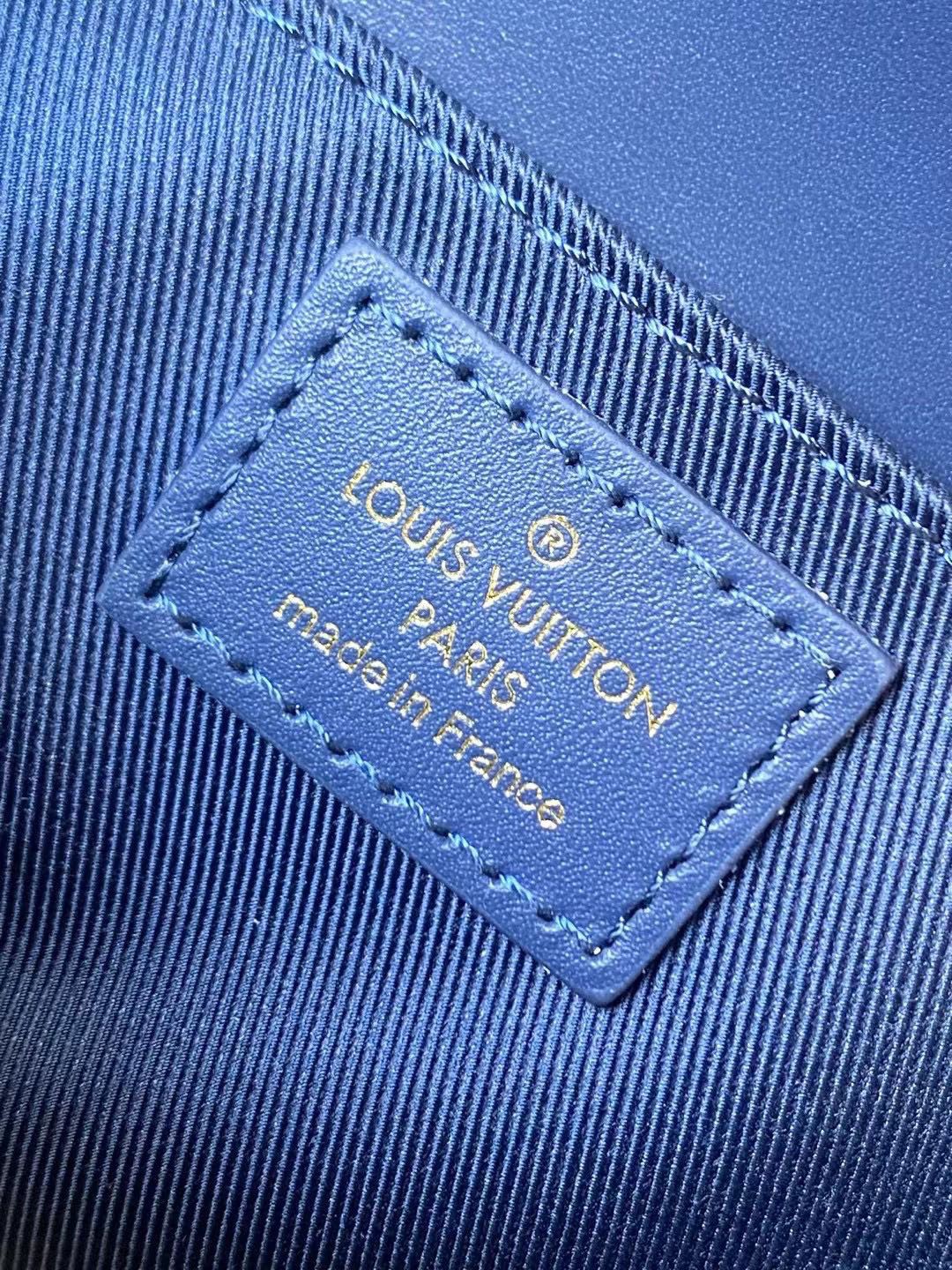 Louis Vuitton Pochette Metis East West Blue in Monoglam Coated