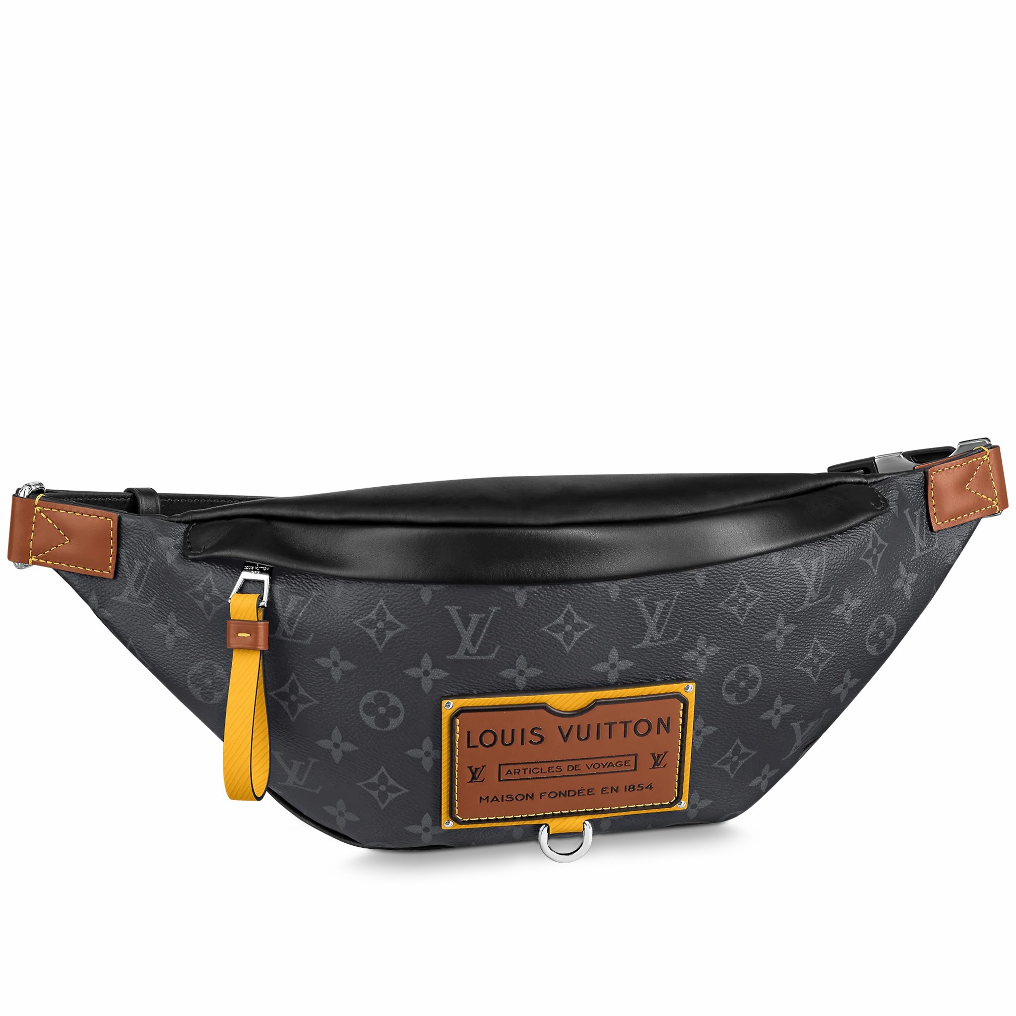 LOUIS VUITTON bum bag outdoor M30245 Taiga leather canvas Black