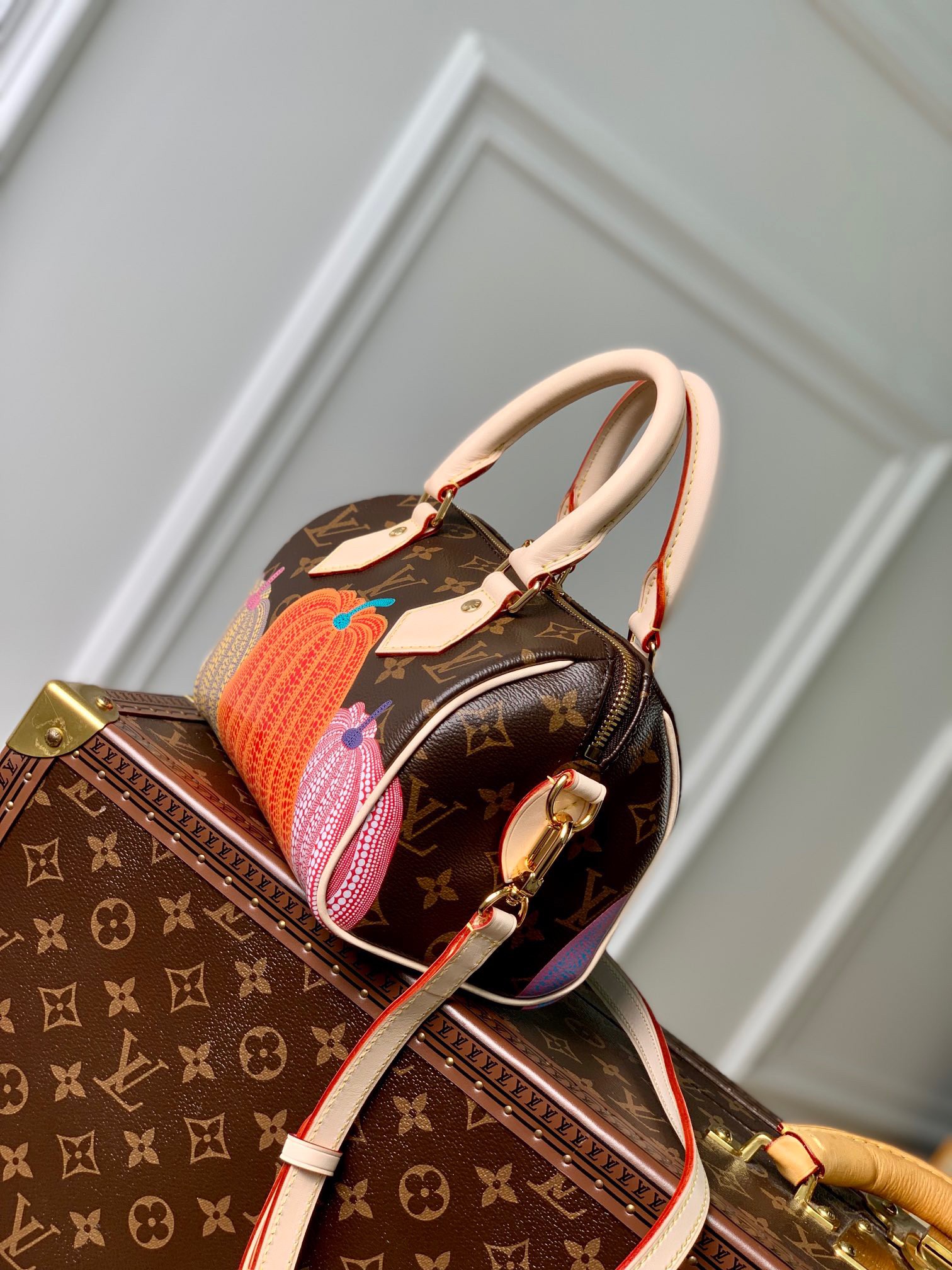 LV x YK Speedy Bandoulière 20 Monogram Empreinte Leather - Women - Handbags