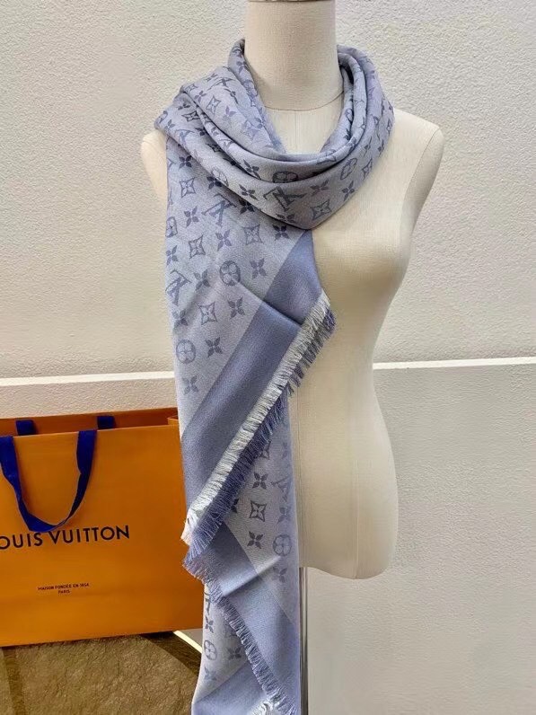 Shop Louis Vuitton Monogram denim shawl (M71382, M71382) by