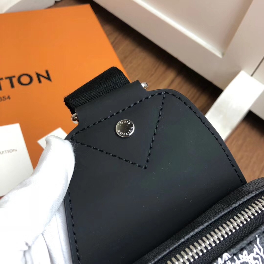 Replica Louis Vuitton Avenue Sling Bag Damier Graphite Giant