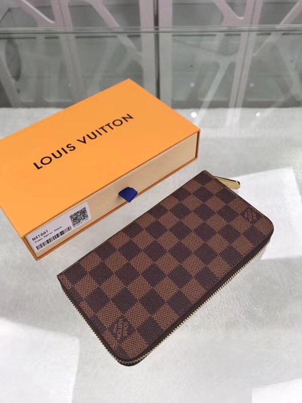 Replica Louis Vuitton Zippy Wallet In Damier Ebene Canvas N41661