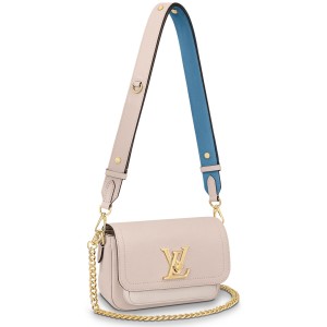 Louis Vuitton N60357 LV Croisette chain wallet in Damier Azur canvas With  Pink Leather Replica sale online ,buy fake bag